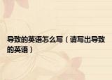 導(dǎo)致的英語(yǔ)怎么寫(xiě)（請(qǐng)寫(xiě)出導(dǎo)致的英語(yǔ)）