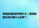 奇觀的觀的意思是什么（奇觀的觀在詞中是什么意思?）