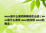 sour是什么意思啊英語怎么讀（sour是什么意思 sour的音標(biāo) sour的用法）