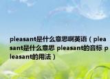 pleasant是什么意思啊英語（pleasant是什么意思 pleasant的音標 pleasant的用法）