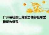 廣州碧桂園山湖城售樓部在哪里誰能告訴我
