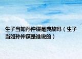 生子當(dāng)如孫仲謀是典故嗎（生子當(dāng)如孫仲謀是誰說的）