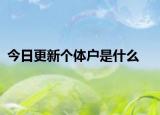 今日更新個體戶是什么