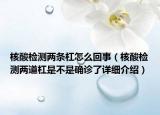 核酸檢測兩條杠怎么回事（核酸檢測兩道杠是不是確診了詳細(xì)介紹）