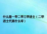 什么是一甲二甲三甲進(jìn)士（二甲進(jìn)士代表什么呀）