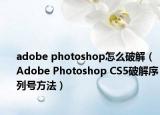adobe photoshop怎么破解（Adobe Photoshop CS5破解序列號方法）