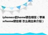 iphonexr的home鍵在哪里（蘋果xrhome鍵在哪 怎么調(diào)出來介紹）