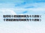 如何將十進(jìn)制數(shù)轉(zhuǎn)換為十六進(jìn)制（十進(jìn)制的數(shù)如何轉(zhuǎn)換為十六進(jìn)制）