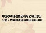 中國移動通信集團(tuán)有限公司山東分公司（中國移動通信集團(tuán)有限公司）