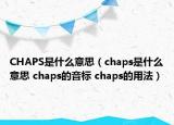 CHAPS是什么意思（chaps是什么意思 chaps的音標(biāo) chaps的用法）