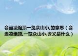 會(huì)當(dāng)凌絕頂一覽眾山小,的意思（會(huì)當(dāng)凌絕頂,一覽眾山小.含義是什么）