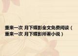 重來一次 月下蝶影全文免費閱讀（重來一次 月下蝶影所著小說）