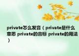 private怎么發(fā)音（private是什么意思 private的音標(biāo) private的用法）