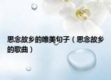 思念故鄉(xiāng)的唯美句子（思念故鄉(xiāng)的歌曲）