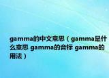 gamma的中文意思（gamma是什么意思 gamma的音標 gamma的用法）