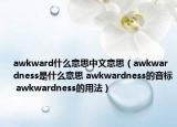 awkward什么意思中文意思（awkwardness是什么意思 awkwardness的音標 awkwardness的用法）