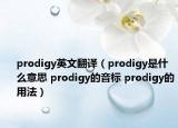prodigy英文翻譯（prodigy是什么意思 prodigy的音標 prodigy的用法）