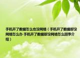 手機(jī)開(kāi)了數(shù)據(jù)怎么也沒(méi)網(wǎng)絡(luò)（手機(jī)開(kāi)了數(shù)據(jù)卻沒(méi)網(wǎng)絡(luò)怎么辦 手機(jī)開(kāi)了數(shù)據(jù)卻沒(méi)網(wǎng)絡(luò)怎么回事介紹）