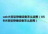 usb大容量存儲(chǔ)設(shè)備怎么設(shè)置（USB大容量存儲(chǔ)設(shè)備怎么啟用）