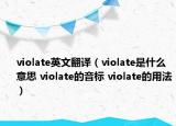 violate英文翻譯（violate是什么意思 violate的音標(biāo) violate的用法）