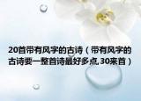 20首帶有風(fēng)字的古詩（帶有風(fēng)字的古詩要一整首詩最好多點(diǎn),30來首）