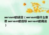 servant的讀音（servant是什么意思 servant的音標 servant的用法）