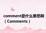 comment是什么意思?。–omments）