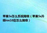 蘋果5s怎么系統(tǒng)降級（蘋果5s升級ios10后怎么降級）