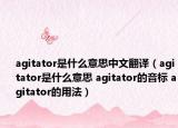 agitator是什么意思中文翻譯（agitator是什么意思 agitator的音標(biāo) agitator的用法）