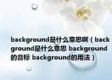 background是什么意思?。╞ackground是什么意思 background的音標 background的用法）