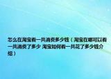 怎么在淘寶看一共消費多少錢（淘寶在哪可以看一共消費了多少 淘寶如何看一共花了多少錢介紹）
