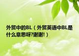 外貿(mào)中的BL（外貿(mào)英語中BL是什么意思呀?謝謝!）