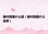 絕對值是什么值（絕對值是什么意思）