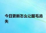 今日更新怎么讓腿毛消失