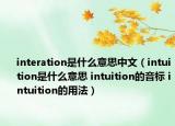 interation是什么意思中文（intuition是什么意思 intuition的音標(biāo) intuition的用法）