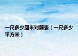 一尺多少厘米對(duì)照表（一尺多少平方米）