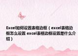 Excel如何設(shè)置表格邊框（excel表格邊框怎么設(shè)置 excel表格邊框設(shè)置是什么介紹）