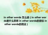 in other words 怎么讀（in other words是什么意思 in other words的音標 in other words的用法）