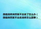 微信消息突然發(fā)不出去了怎么辦（微信突然發(fā)不出去消息怎么回事）