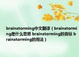 brainstorming中文翻譯（brainstorming是什么意思 brainstorming的音標(biāo) brainstorming的用法）