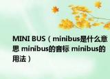 MINI BUS（minibus是什么意思 minibus的音標(biāo) minibus的用法）