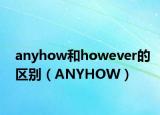 anyhow和however的區(qū)別（ANYHOW）