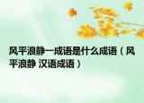 風平浪靜一成語是什么成語（風平浪靜 漢語成語）