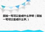 田加一筆可以變成什么字呀（田加一筆可以變成什么字,）