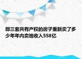 郎三套共有產(chǎn)權(quán)的房子重新賣了多少年年內(nèi)賣地收入558億