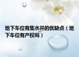 地下車位有集水井的優(yōu)缺點（地下車位有產(chǎn)權嗎）