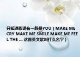 只知道歌詞有一段是YOU（MAKE ME CRY MAKE ME SMILE MAKE ME FEEL THE ... 這首英文歌叫什么名字）
