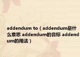 addendum to（addendum是什么意思 addendum的音標 addendum的用法）