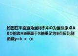 如圖在平面直角坐標(biāo)系中O為坐標(biāo)原點ABO的邊AB垂直于X軸垂足為B點反比例函數(shù)y=k  x  (x