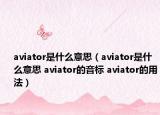 aviator是什么意思（aviator是什么意思 aviator的音標 aviator的用法）